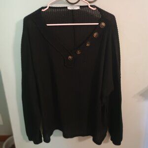 Zenana Size 3x (Boutique) waffle knit Long sleeve V neck